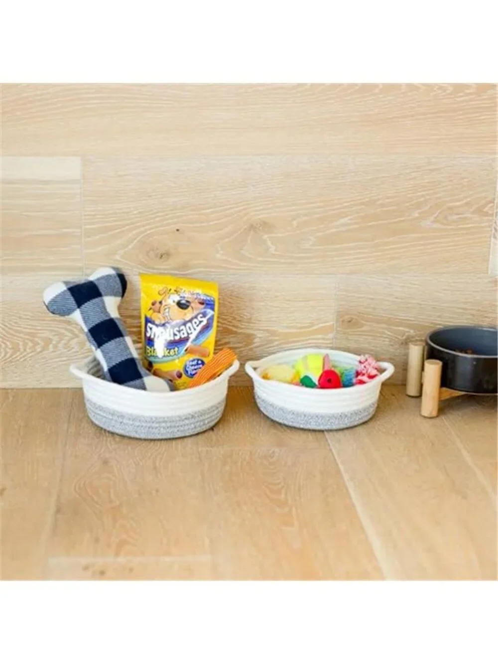 New 5-Piece Round Woven Cotton Rope Storage Baskets for Organizing